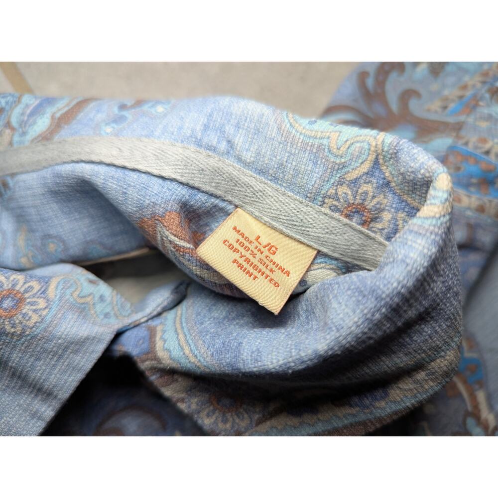 Tommy Bahama Men's Large Shirt Silk Short Sleeve Paisley Wooden Button Up - Picture 5 of 7